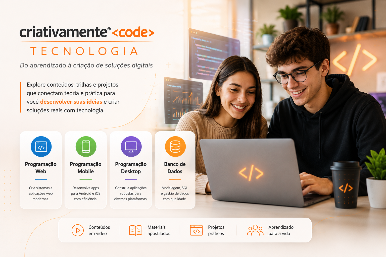 Ambiente tecnológico futurista do módulo Tecnologia